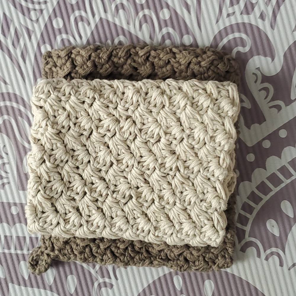 Handmade Crochet Dish Towel and Pot Holder 💯 Cotton